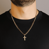 Cubic Zirconia Gold Cross Pendant - Lencia & Morgan