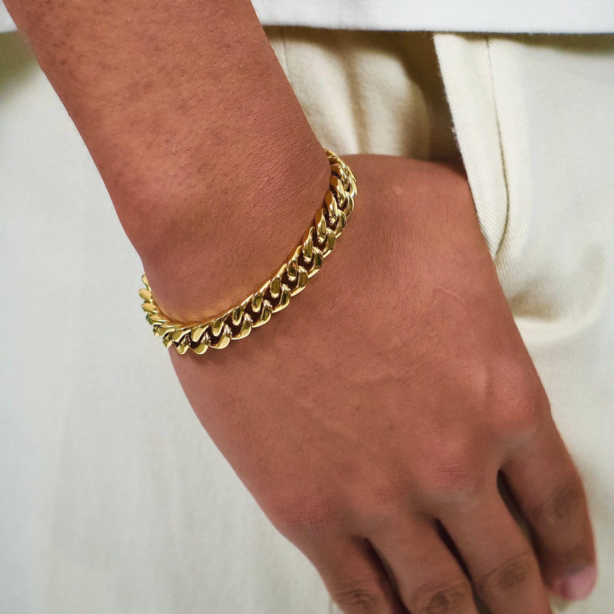 10mm Cuban Link Bracelet (Yellow Gold) - Lencia & Morgan