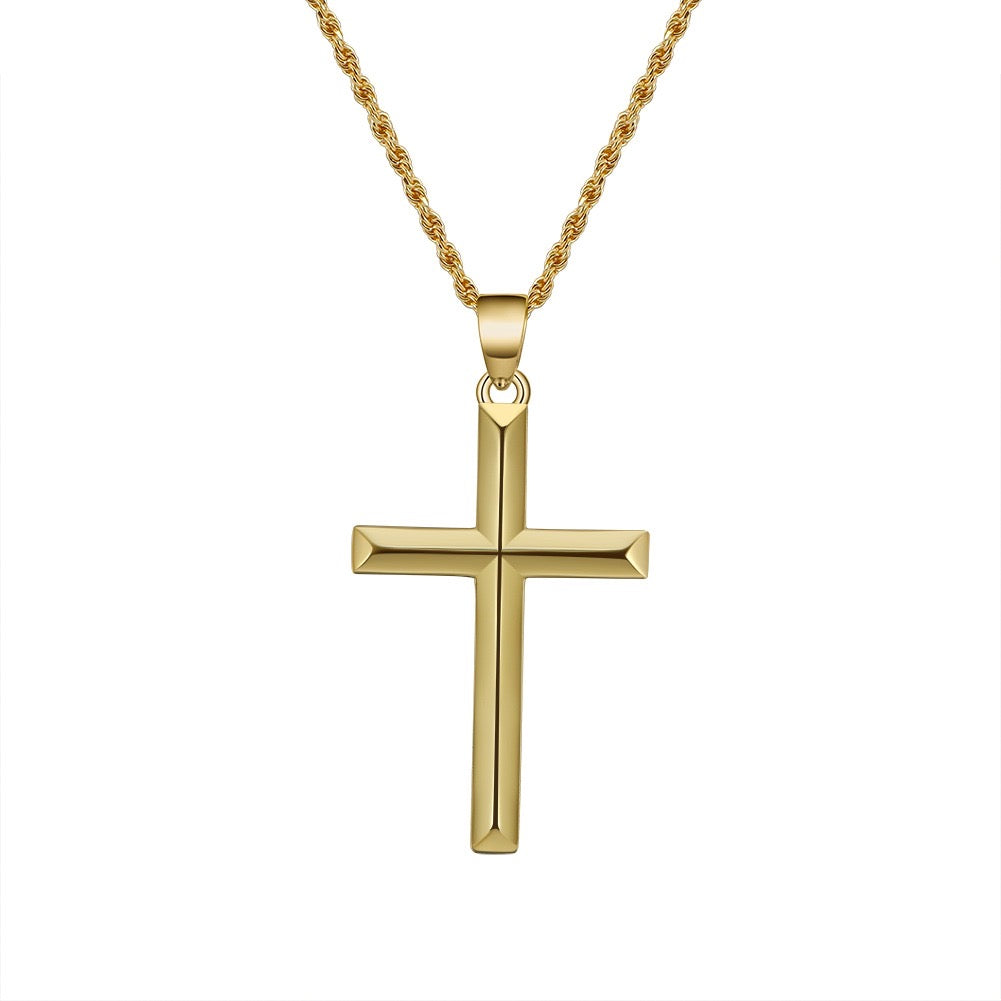 Gold Cross Pendant (925 Sterling Silver)