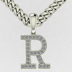 Round-Cut Moissanite Letter Pendant (A-Z) (U) (Chain not included) - Lencia & Morgan