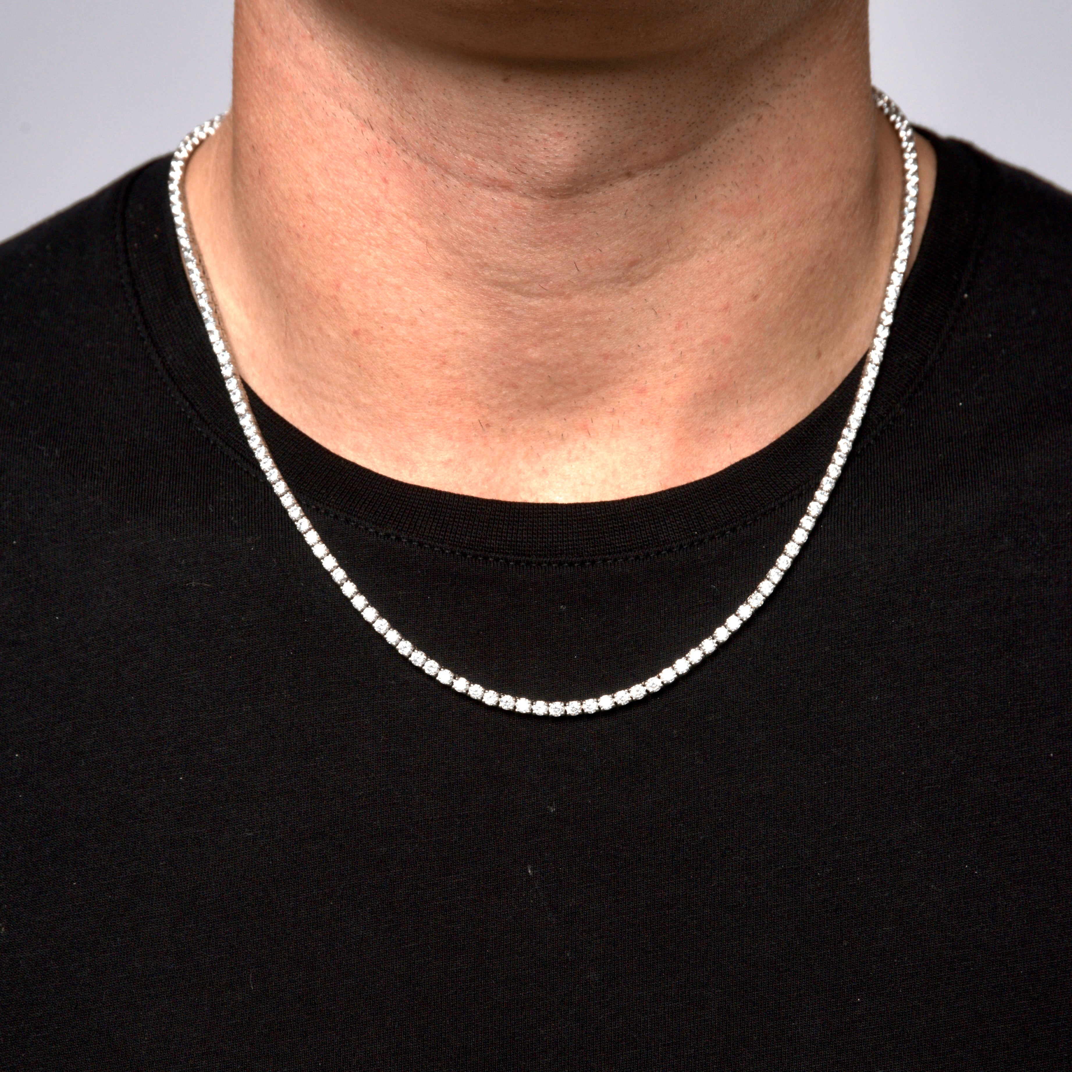 Round cut hot sale tennis chain