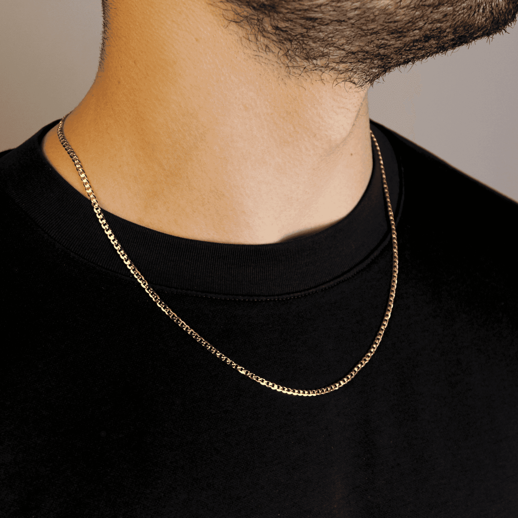 3mm yellow gold Curb Chain - Lencia & Morgan