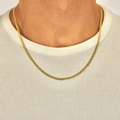 3mm yellow gold Curb Chain - Lencia & Morgan