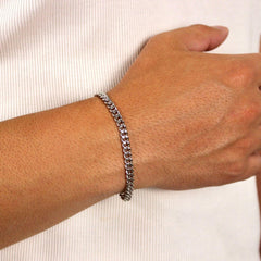 5mm Sterling Silver Cuban Bracelet - Lencia & Morgan