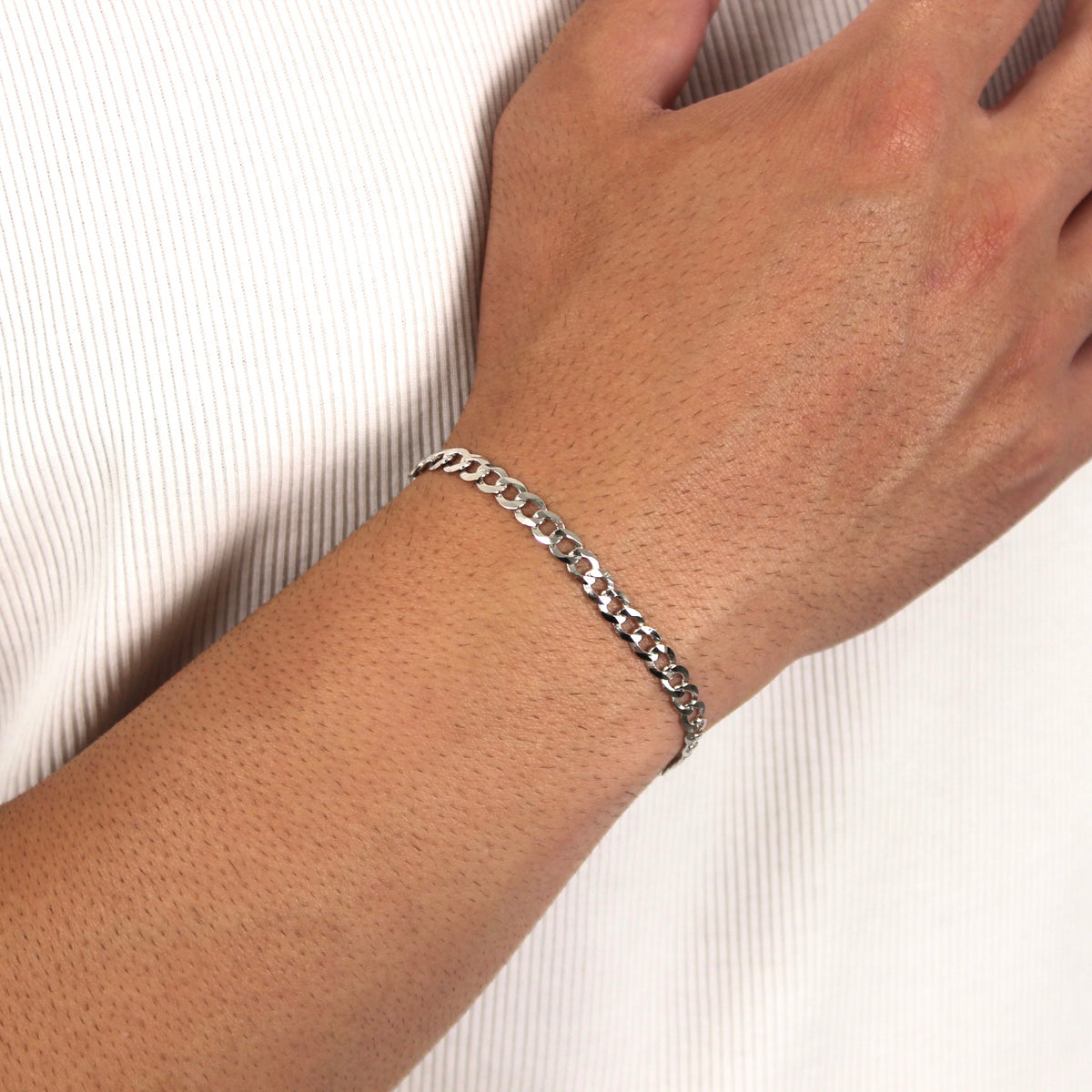 5mm Sterling Silver Curb Bracelet - Lencia & Morgan