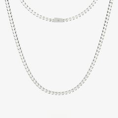 This is a front-on product shot of our 5mm Stainless Steel Round-Cut Tennis Necklace, displayed on a white background with a front view of the necklace clasp