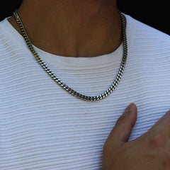 6mm Cuban Link Chain (CZ clasp) - Lencia & Morgan