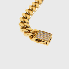 6mm Yellow Gold Cuban Link Chain ( Cz Box Clasp)