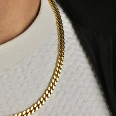 6mm Yellow Gold Cuban Link Chain ( Cz Box Clasp) - Lencia & Morgan