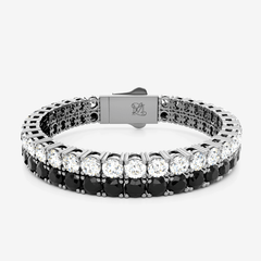 8mm Dual White & Black Tennis Bracelet - Lencia & Morgan