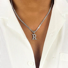 Round-Cut Moissanite Letter Pendant (A-Z) - Lencia & Morgan