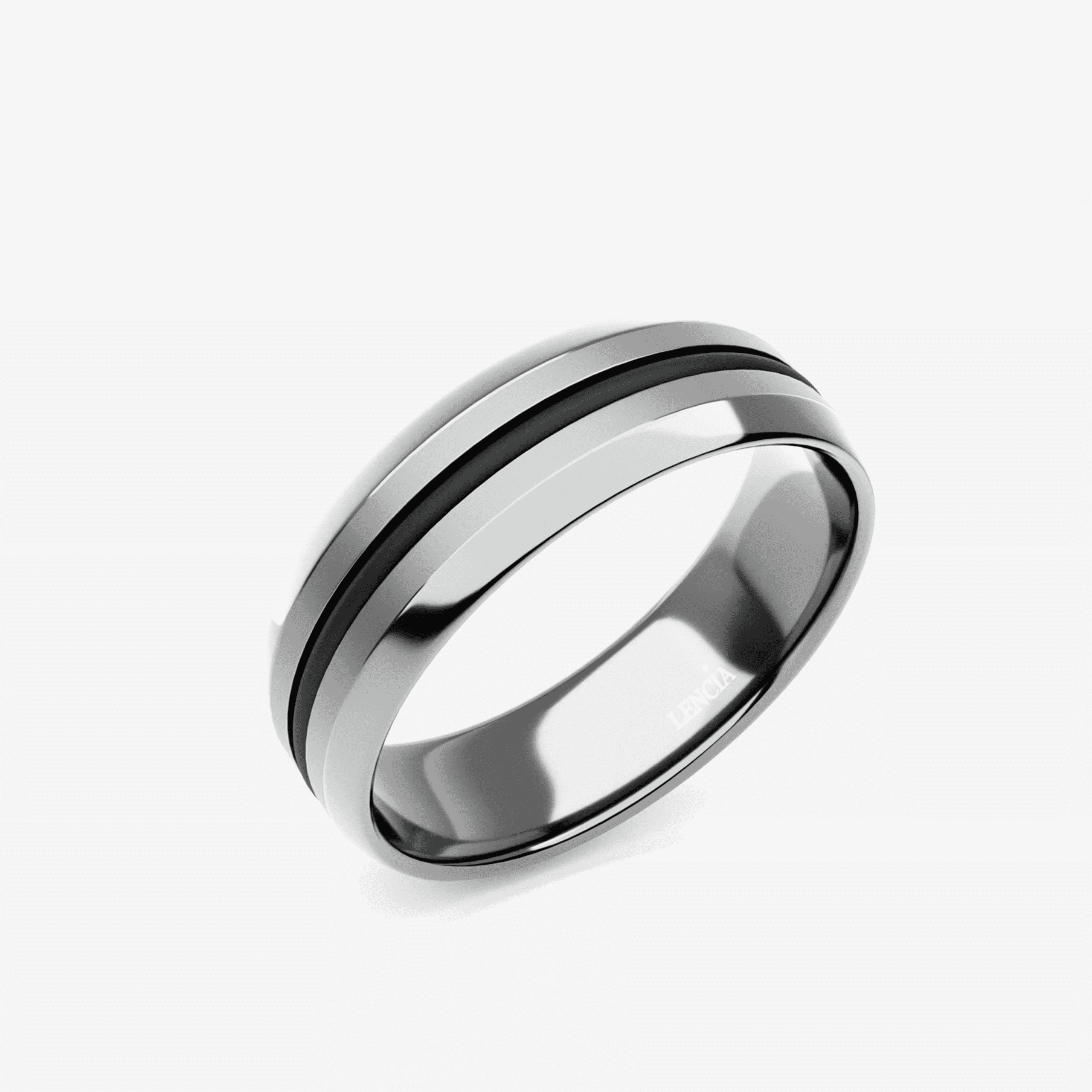 This a product front shot image of our silver suave designer ring