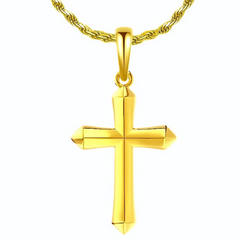 Yellow Gold Cross Pendant Pointed ends