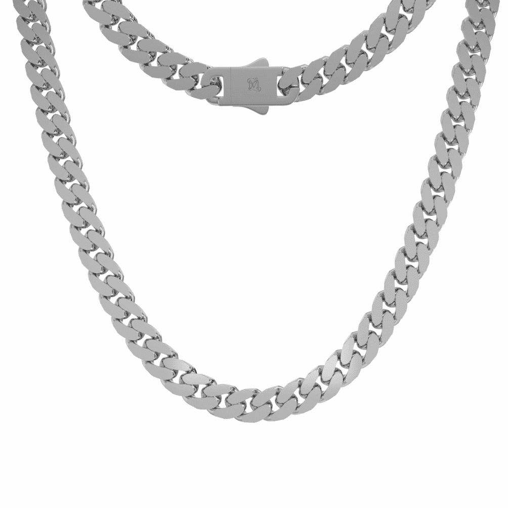 This is a cad designed product image of our 12mm cuban link chain with the clasp being shown