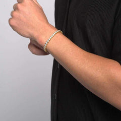 5mm Round-Cut Tennis bracelet on wrist left view