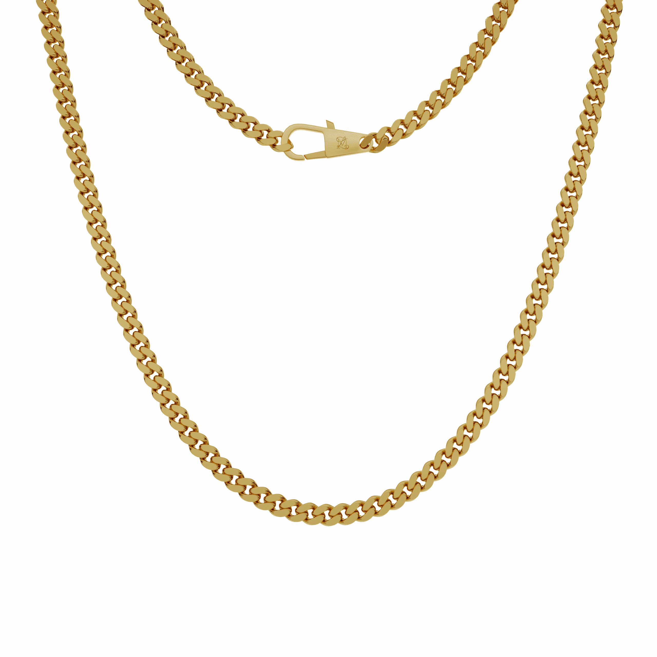 Yellow gold sales cuban link chain